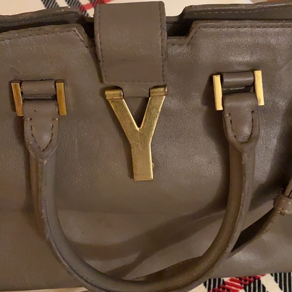 Authentic SAINT LAURENT Calfskin Small Classic Y Cabas Grey - Picture 11 of 11